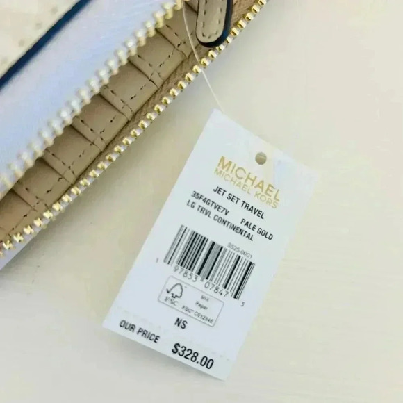 Michael Kors Purse & Wallet Sheila Large Signature & Metallic Tote Bag Pale gold - Picture 10 of 12